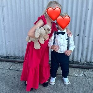 4T Girls Red Dress with Bow